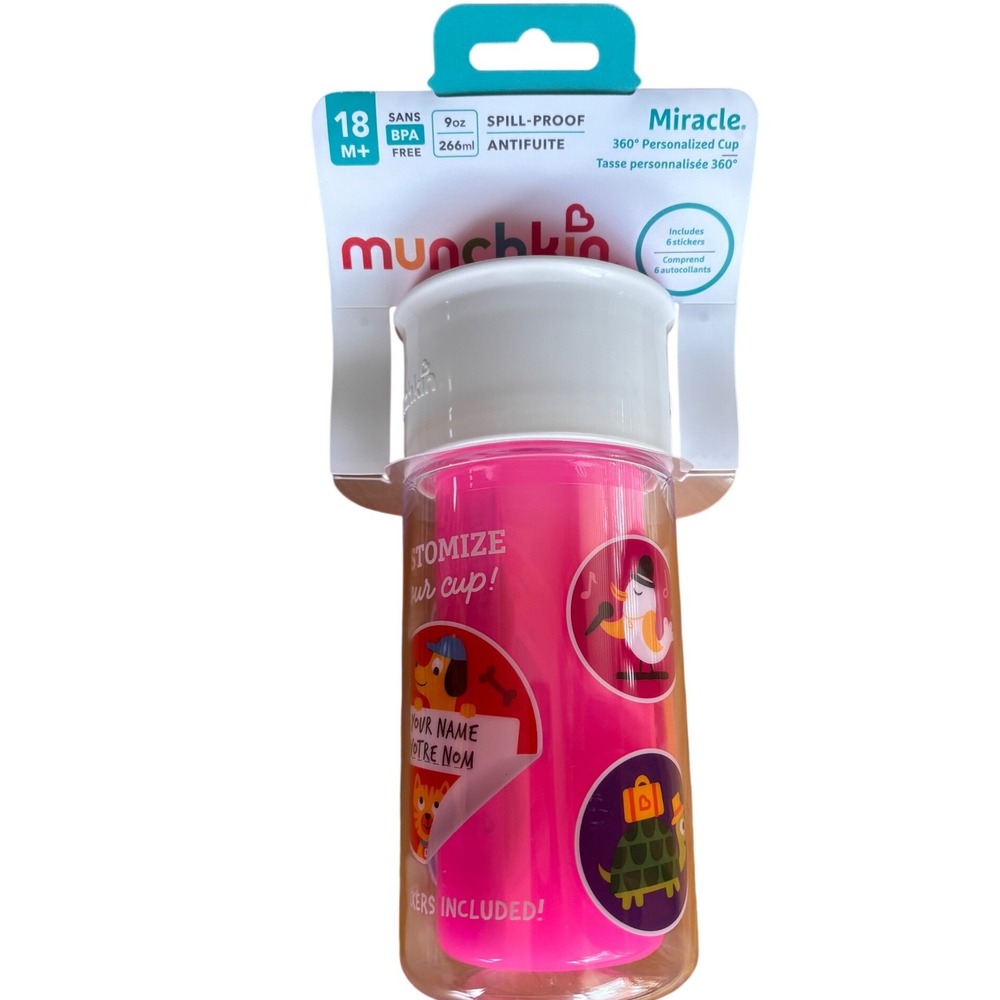 Miracle 360 Personalized Cup 18M+ 9oz Pink Insulated Spill-Proof NWT